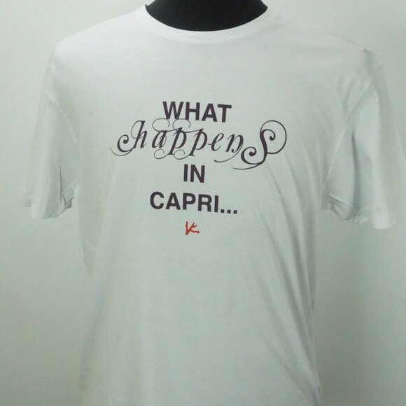 Isaia Napoli What Happens In Capri Goes Everywhere Cotton T Shirt XL BRAND NEW - Picture 1 of 5